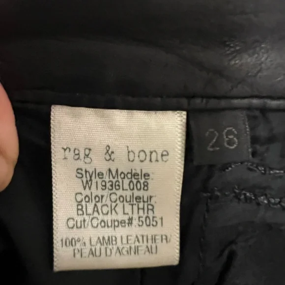 Rag & Bone Lakshmi Lamb Leather Shorts Size 26 - Picture 5 of 5